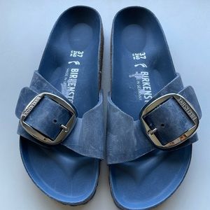 Birkenstock Madrid Big Buckle In Blue ModeSens Leather Size 6.5